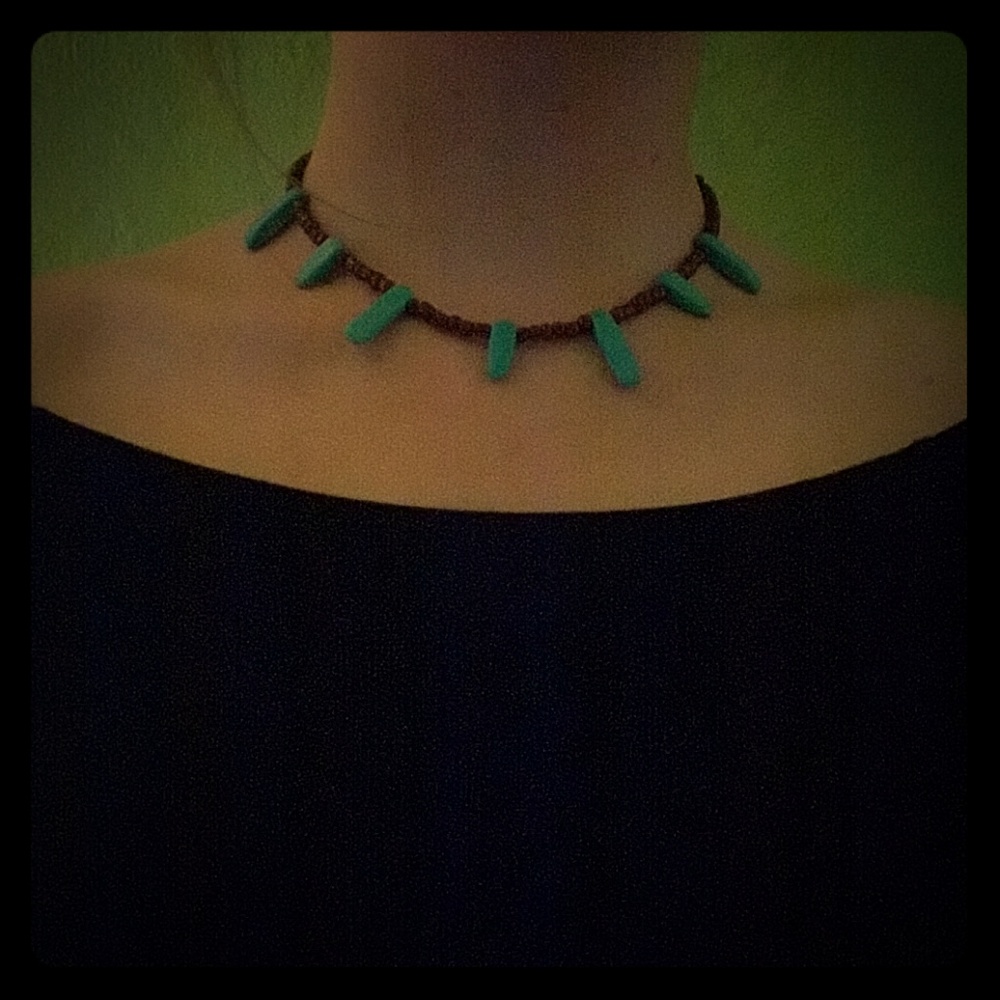 Jewelry: Turquoise choker- custom made by me